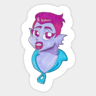 Grinning Fish Babe Sticker